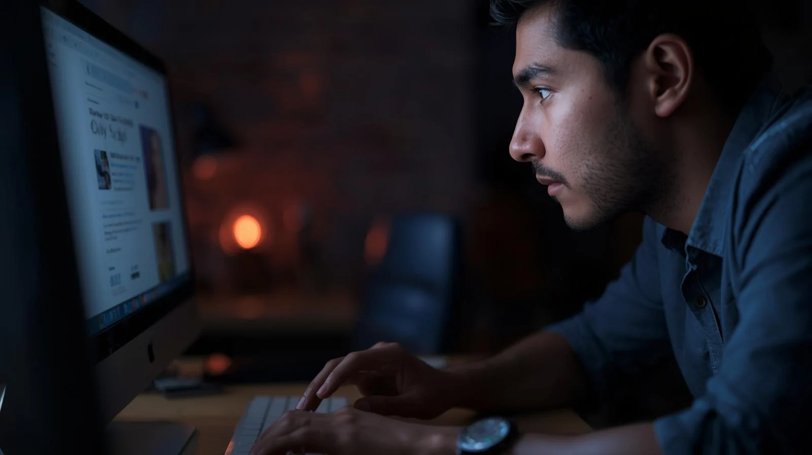 使用者在 Google 搜尋框前猶豫